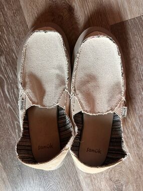 NWOT Sanuk Donna Hemp Beige Canvas Slip-On|Womens 8